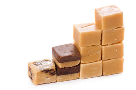 Caramel heap isolated on a white backgroundの写真素材