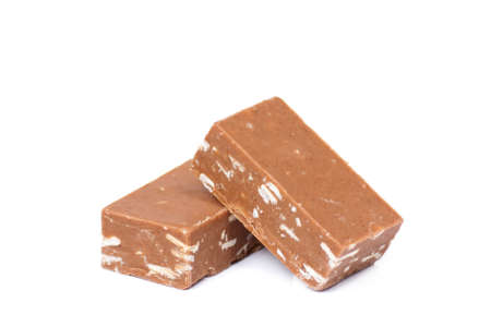 Tasty chocolate candy isolated on white background の写真素材