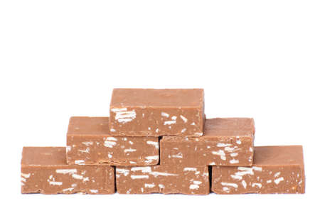 Tasty chocolate candy isolated on white background の写真素材