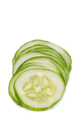 Sliced cucumber isolated の写真素材