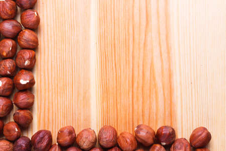 Frame on table from the nutsの写真素材