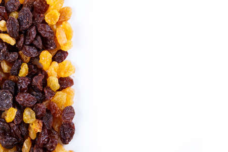 Sultanas isolated on white with space for textの写真素材