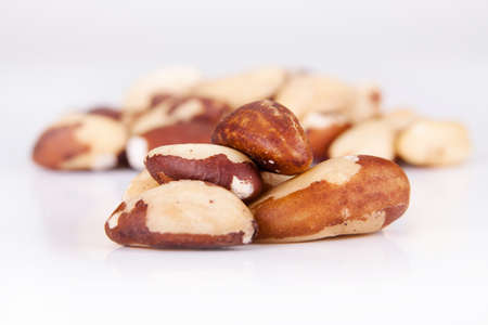 Brazilian walnut on a white .の写真素材