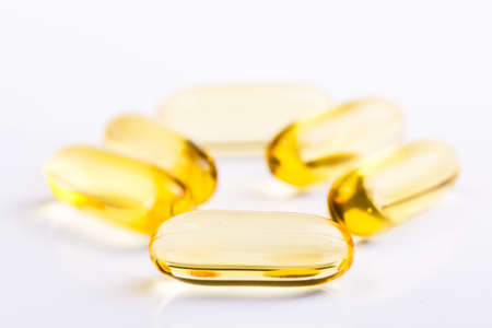Pills on a white background.