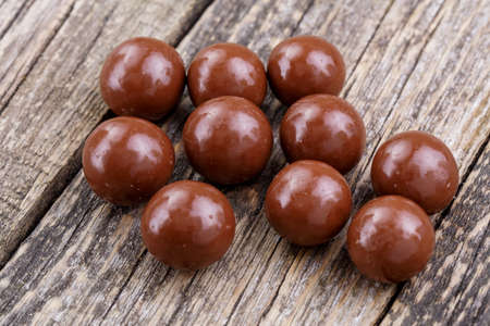 Delicious chocolate candies on a white background.の写真素材