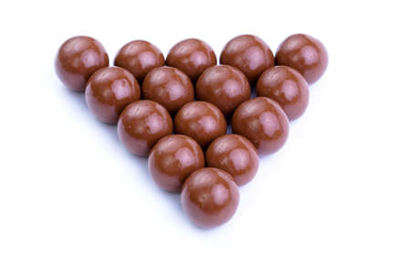 Delicious chocolate candies on white background.の写真素材