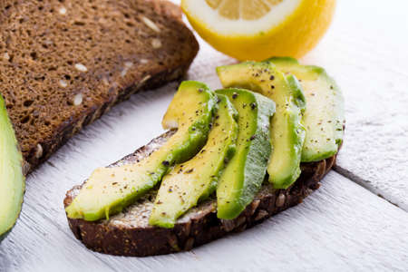 Tasty avocado sandwich for slimming.