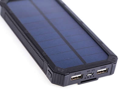 Portable solar panel for charging mobile devices isolated
