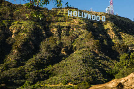 View on mountain with hollywood in Los angeles.のeditorial素材