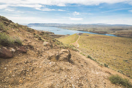 Rural view on american fields in spring.の写真素材