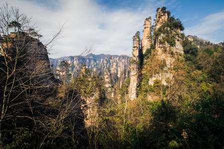 Scenic view on chinese mountains in national parkの写真素材