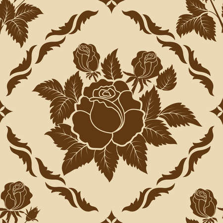 Vector flower damask pattern elementのイラスト素材