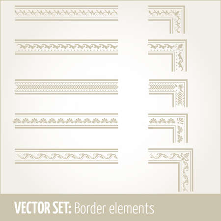 Vector set of border elements and page decoration Part 1のイラスト素材