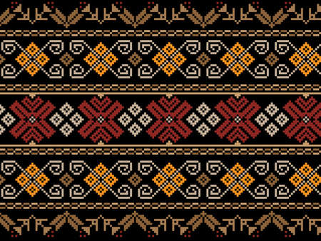 Vector illustration of ukrainian seamless pattern ornamentのイラスト素材