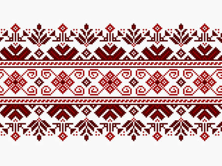 Vector illustration of ukrainian seamless pattern ornamentのイラスト素材
