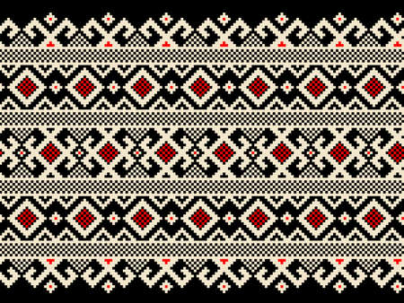 Vector illustration of ukrainian seamless pattern ornamentのイラスト素材