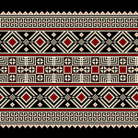 Vector illustration of ukrainian seamless pattern ornamentのイラスト素材
