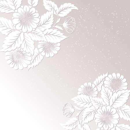 Vector card with floral elementsのイラスト素材