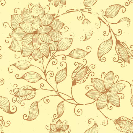 vintage floral seamless pattern element  のイラスト素材