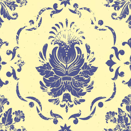 vintage damask seamless pattern element のイラスト素材