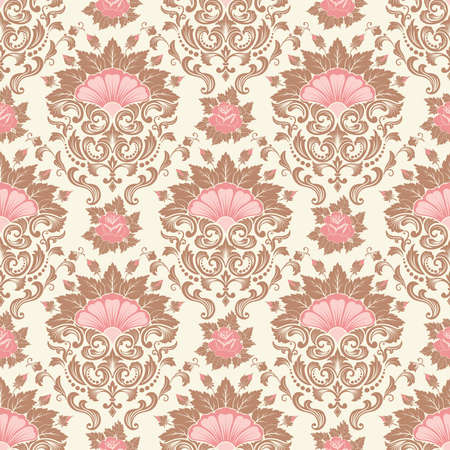 Vector damask seamless pattern background  Elegant luxury texture for wallpapers, backgrounds and page fill のイラスト素材