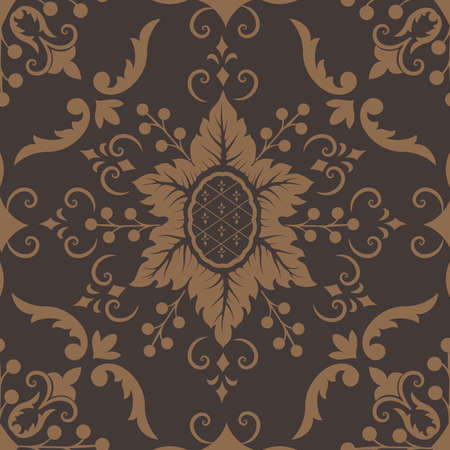 Vector damask seamless pattern element. 
