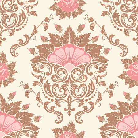 Vector damask seamless pattern element.のイラスト素材