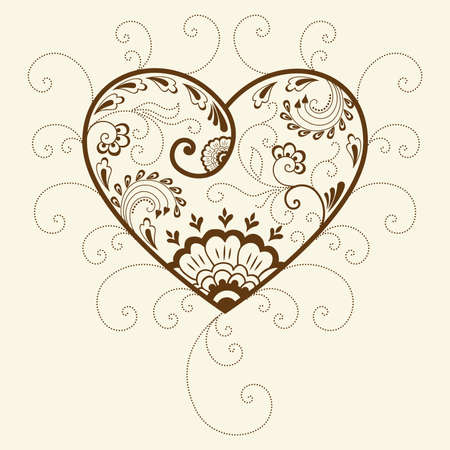 Vector abstract floral elements in indian mehndi style  のイラスト素材