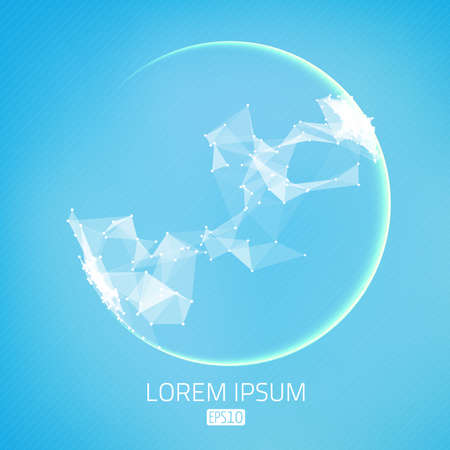 Abstract vector background. Futuristic style card. Elegant background for business presentations. Lines, point, planes in 3d space.のイラスト素材