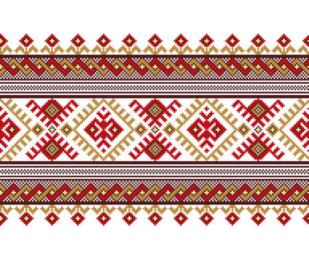 Vector illustration of ukrainian folk seamless pattern ornament.