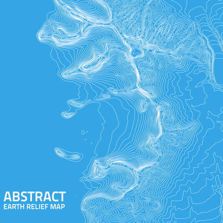 Vector abstract earth relief map.