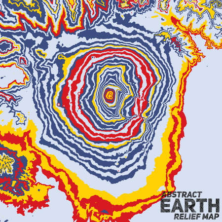 Vector abstract earth relief map. Color madness.のイラスト素材