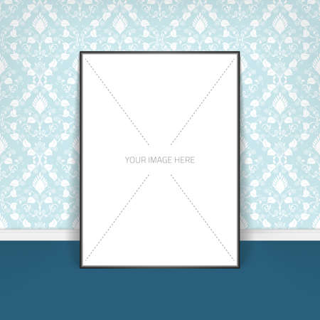 Vector template of frame with poster, placed in interior.のイラスト素材