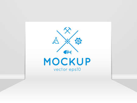 Vector template of photo studio backdrop, placed in interior.のイラスト素材