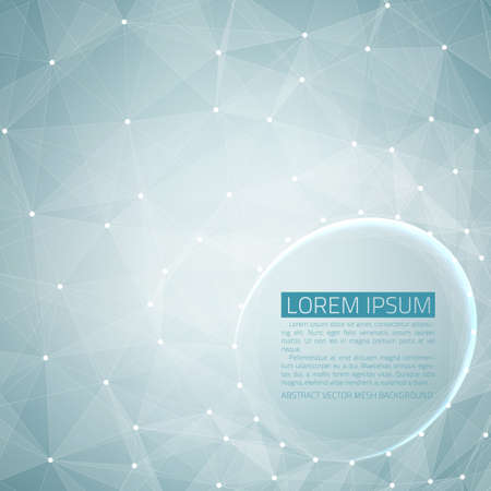 Abstract vector mesh background. Futuristic technology style. Flying debris. のイラスト素材