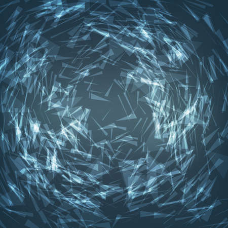Abstract vector mesh background. Futuristic technology style. Flying debris. のイラスト素材