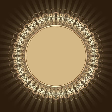 ornamental round lace with damask and arabesque elements. Mehndi style.のイラスト素材