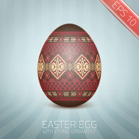 The Easter egg with an Ukrainian folk pattern ornament. のイラスト素材