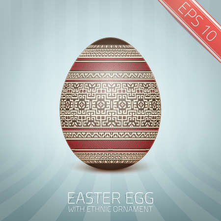 The Easter egg with an Ukrainian folk pattern ornament. のイラスト素材