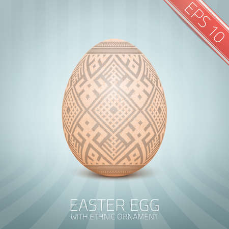 The Easter egg with an Ukrainian folk pattern ornament. のイラスト素材