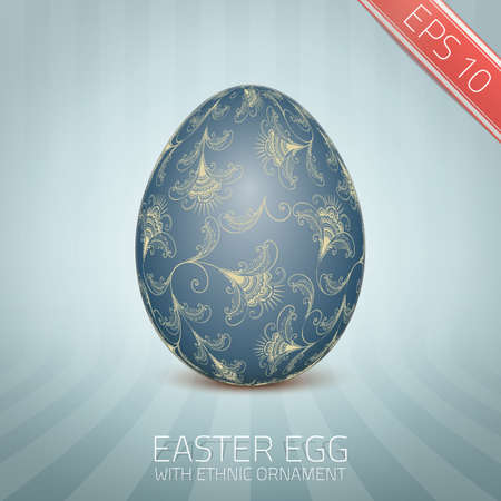 The Easter egg with a floral pattern ornament.のイラスト素材
