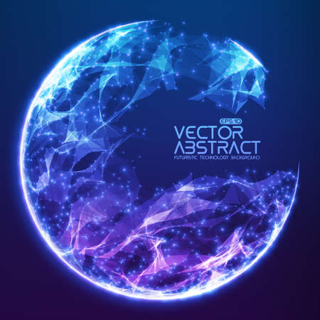 Abstract vector demolished sphere background. Futuristic technology style. Elegant background for business presentations. Destroyed sphere.のイラスト素材