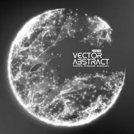 Abstract vector demolished sphere background. Futuristic technology style. Elegant background for business presentations. Destroyed sphereのイラスト素材