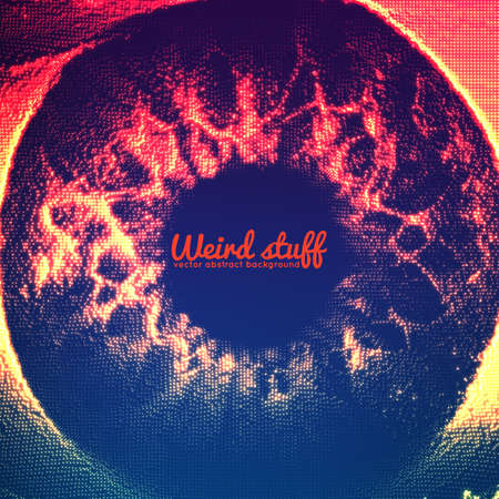 Abstract vector point mesh background. Abstract pupil topography with displaced glowing points. Futuristic technology style.のイラスト素材