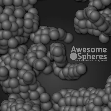 Chain of vector spheres with soft shadows. Abstract geometric background.のイラスト素材