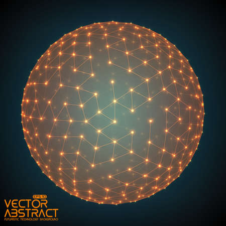 Abstract vector sphere with glowing points. Futuristic technology style. Elegant background for business presentations.のイラスト素材