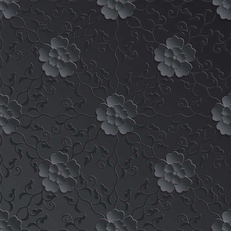 Vector flower seamless pattern element. Volumetric flowers.のイラスト素材