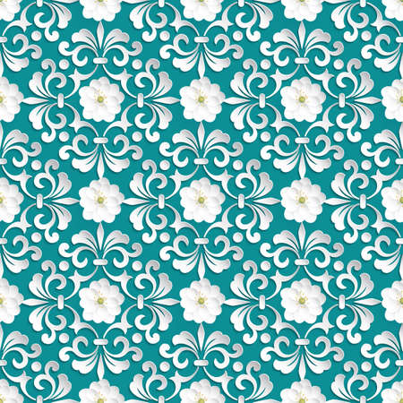 Vector flower seamless pattern element. Volumetric flowers.のイラスト素材
