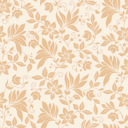 Vector flower seamless pattern element. Elegant texture for backgrounds. Classical luxury old fashioned floral ornament, seamless texture for wallpapers, textile, wrapping.のイラスト素材
