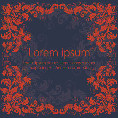 Wedding invitation and announcement card with floral background artwork. Elegant ornate floral background. Floral background and elegant flower elements. Design template.のイラスト素材